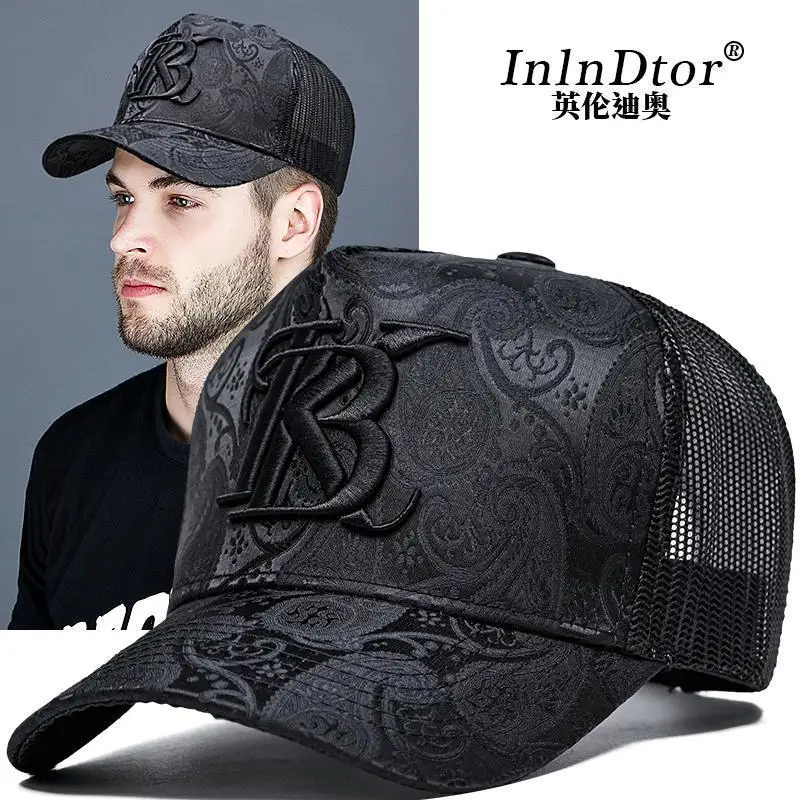 Summer Cashew Printed Mesh Baseball Cap Men\'s High-End and Fashionable Outdoor Casual Peaked Cap Sunshade