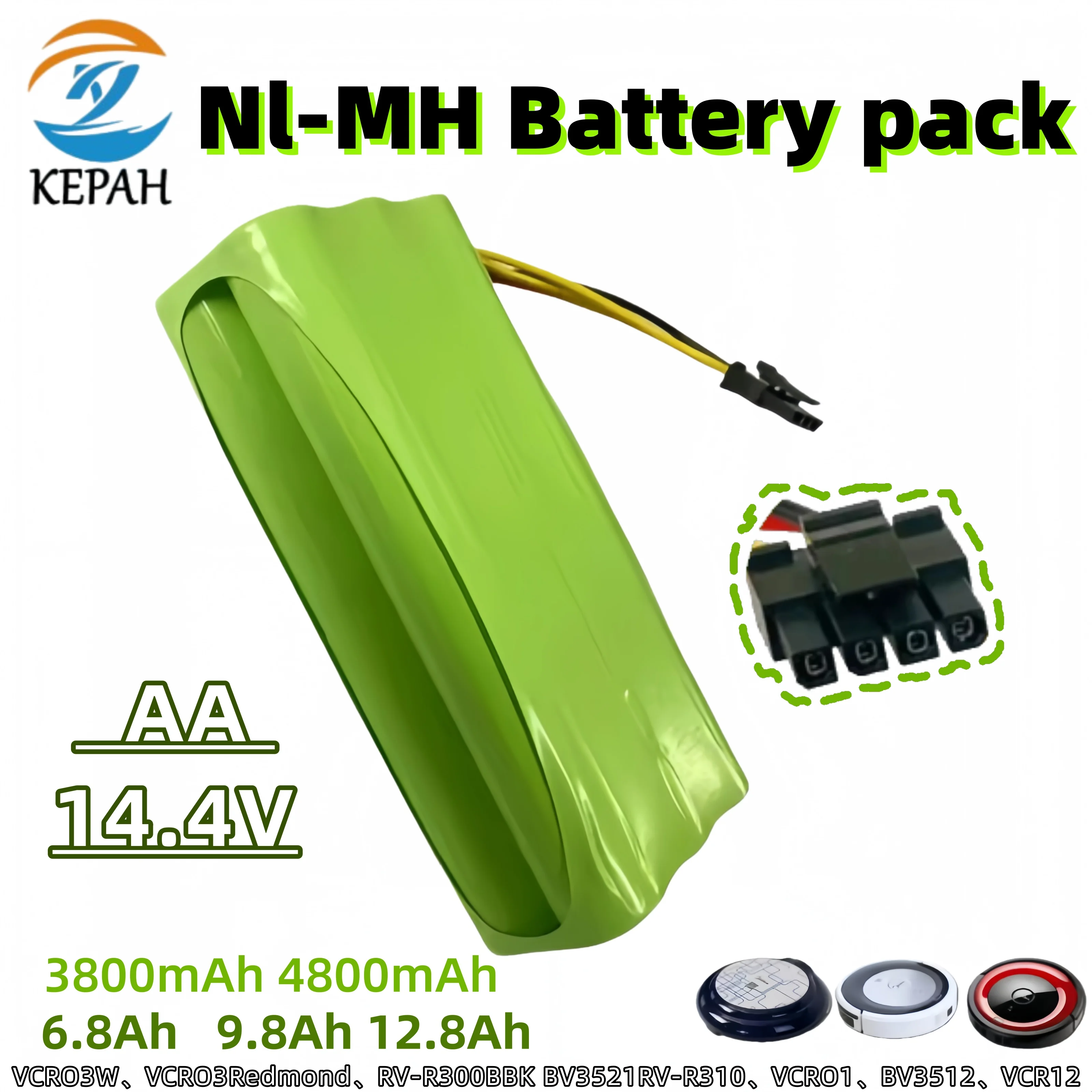 New 14.4V 12800mAh Battery Packs for  X600 ZN606 VCR03W VCR03  RV-R300 BBK BV3521 RV-R310 Vacuum Cleaner Battery