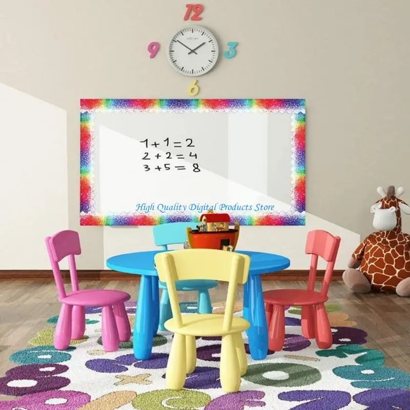 U2JE حواف حواف ملونة لديكور الفصول الدراسية، والنوافذ، والجدران #3