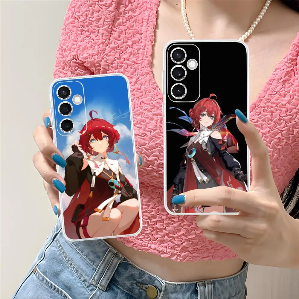 Wuthering Waves Danjin Phone Case for Samsung Galaxy S25 S24 S23 S22 S21Plus FE Ultra Soft TPU Clear Shockproof Cover