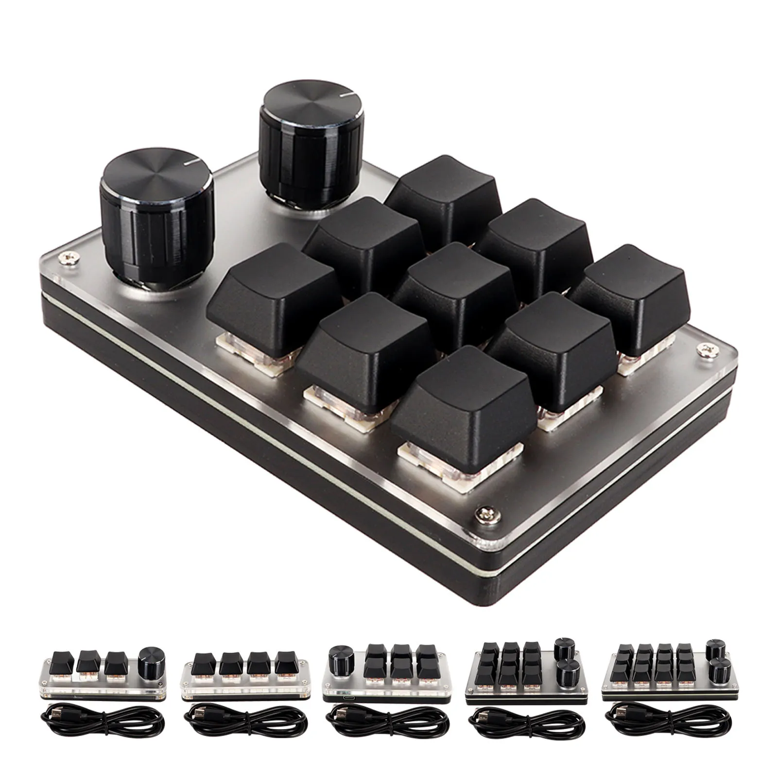 Macro Keyboard USB Mini Keypad Red Macro Keyboard Plug and Play Ergonomic Customized Knobs USB Mini Keypad for Desktop PC