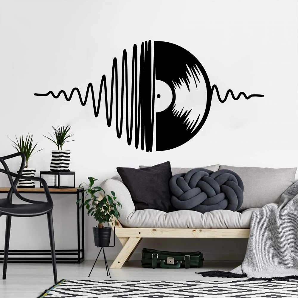 

Large Musical Notation with Disc Wall Sticker Classroom Playroom Record Player Voice Wall Decal Bedroom Vinyl Home Decor