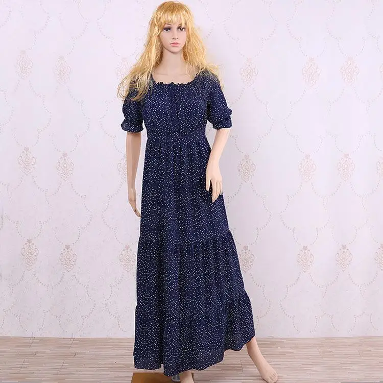 Faionable Commuter Floral Print Dr Women's One-oulder Two-Way Long Skirt Cross-Border Basic Sle Polyester Fiber