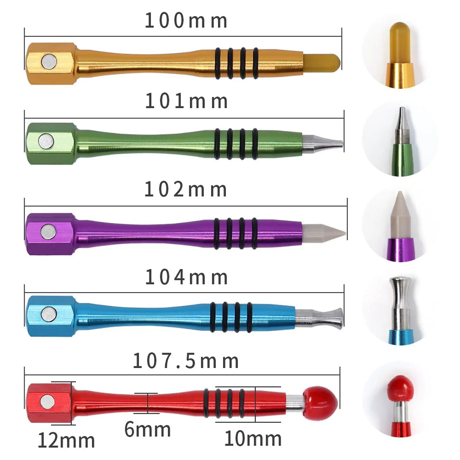5 قطع أداة إصلاح دنت جسم السيارة، قلم إصلاح الخدوش، مجموعة أدوات الصنبور #6