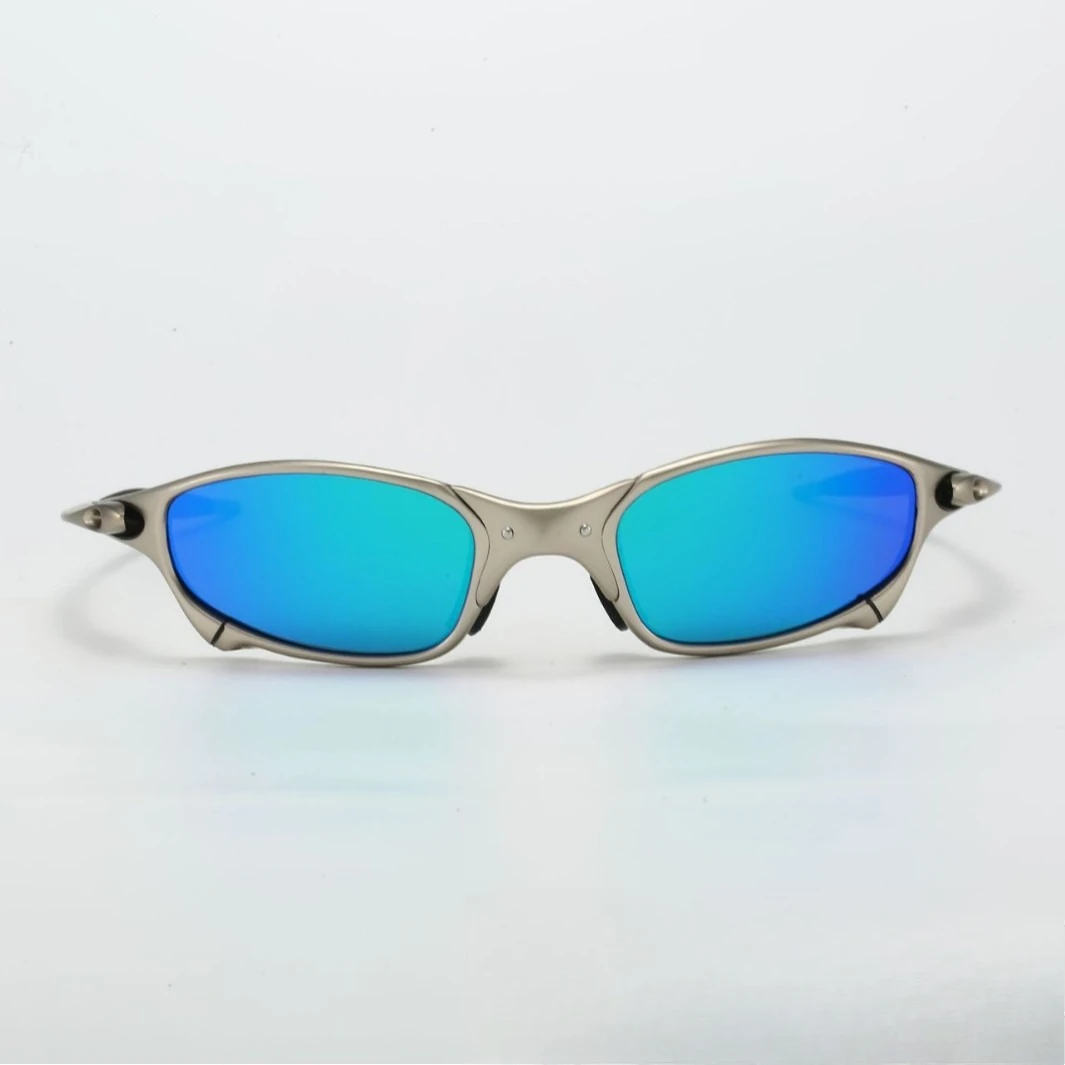 Zinc alloy X metal Juliet silver frame cycling glasses coated polarized sunglasses with concave shape windproof glasses
