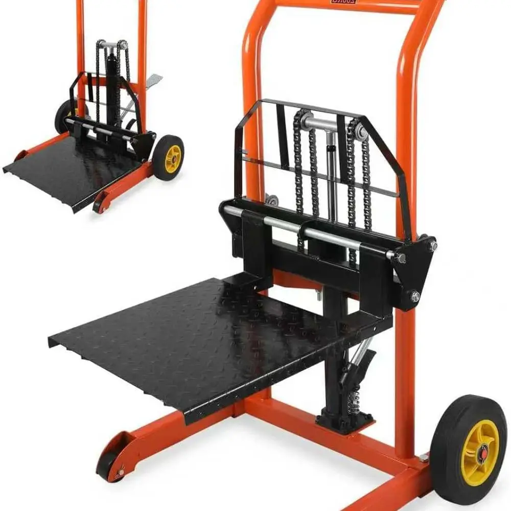 

440 Lbs Capacity Hydraulic Material Lift Stacker, 36 Max Lift Height, Pallet Truck Jack for Warehouse, Workshop, and Garage