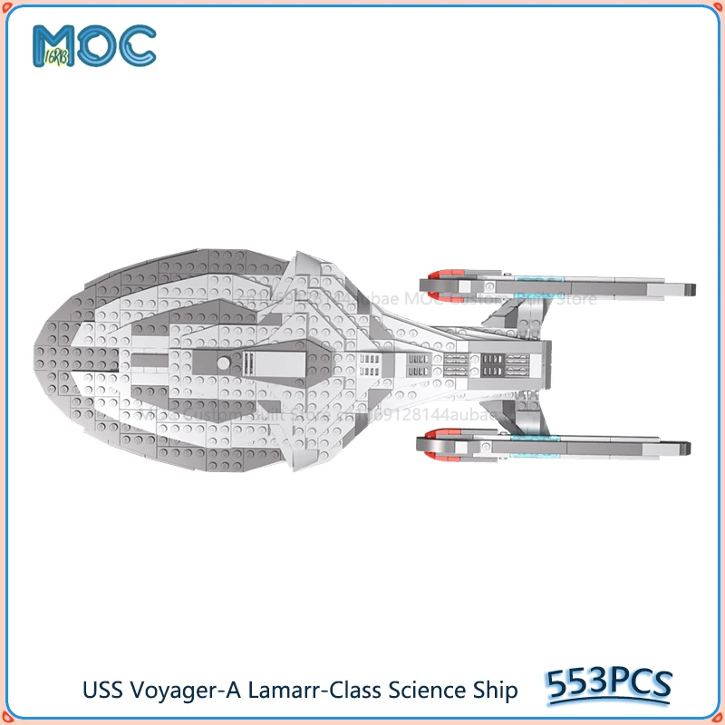 USS Voyager-A Lamarr-Class Special Science Ship Model MOC Building Blocks DIY Assemble Bricks Space Creative Toys Gifts 553PCS