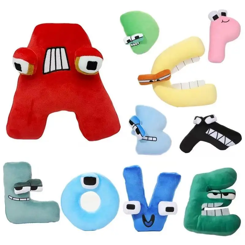 New Alphabet Lore Plush Toys Anime Doll Kawaii 26 English Letters Stuffed Toys Enlightenment Montessori Plush Toy Doll Gifts