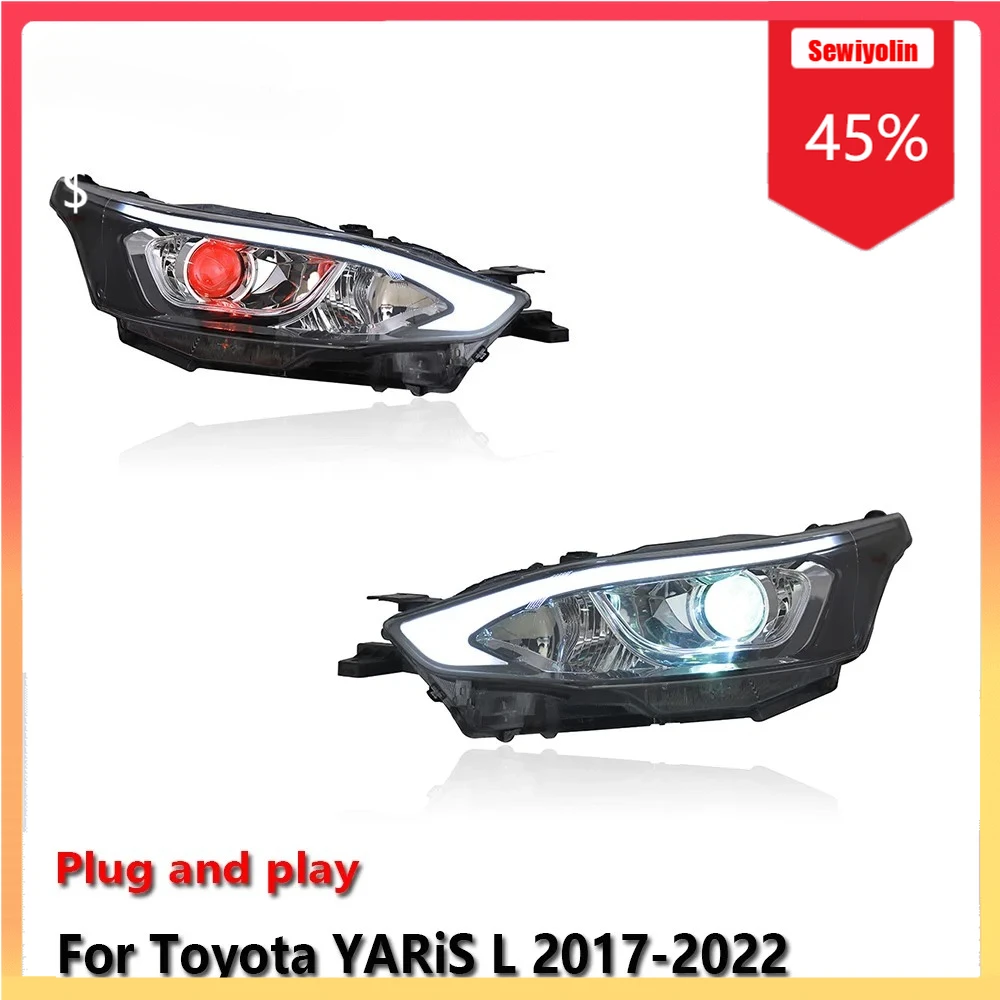 

Car LED Headlight Automobile Parts For Toyota YARiS L 2017-2022 Fog DRL Brake Turn Signal Lamp Plug and Play