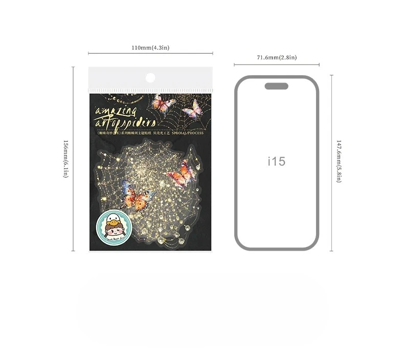 20 개/갑 스파이더 원더랜드 미술 용품 ​​표본 스티커 애완 동물 핸드북 DIY Scrapbooking 저널 콜라주 장식 문구