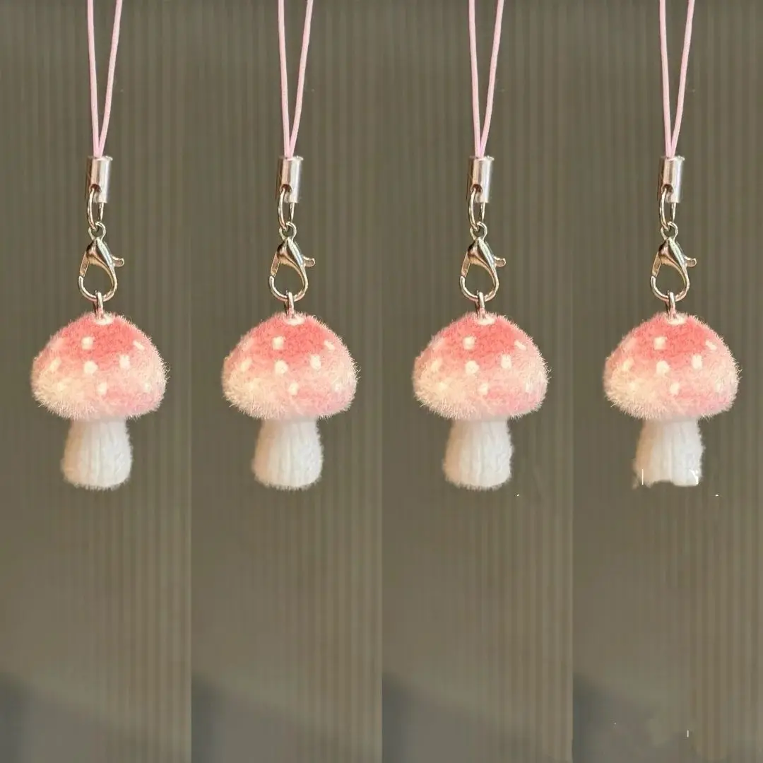 Kawaii يتدفقون الفطر الهاتف Charms قلادة آيفون 16 CCD كاميرا Airpods سماعات لطيف Y2K الوردي فتاة باردة المدرسية هدية