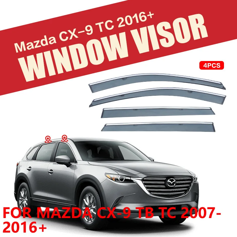 

For MAZDA CX-9 TB TC 2007-2016+ Window Visor Rain Deflector Side Window Sun Shade Auto Accessories