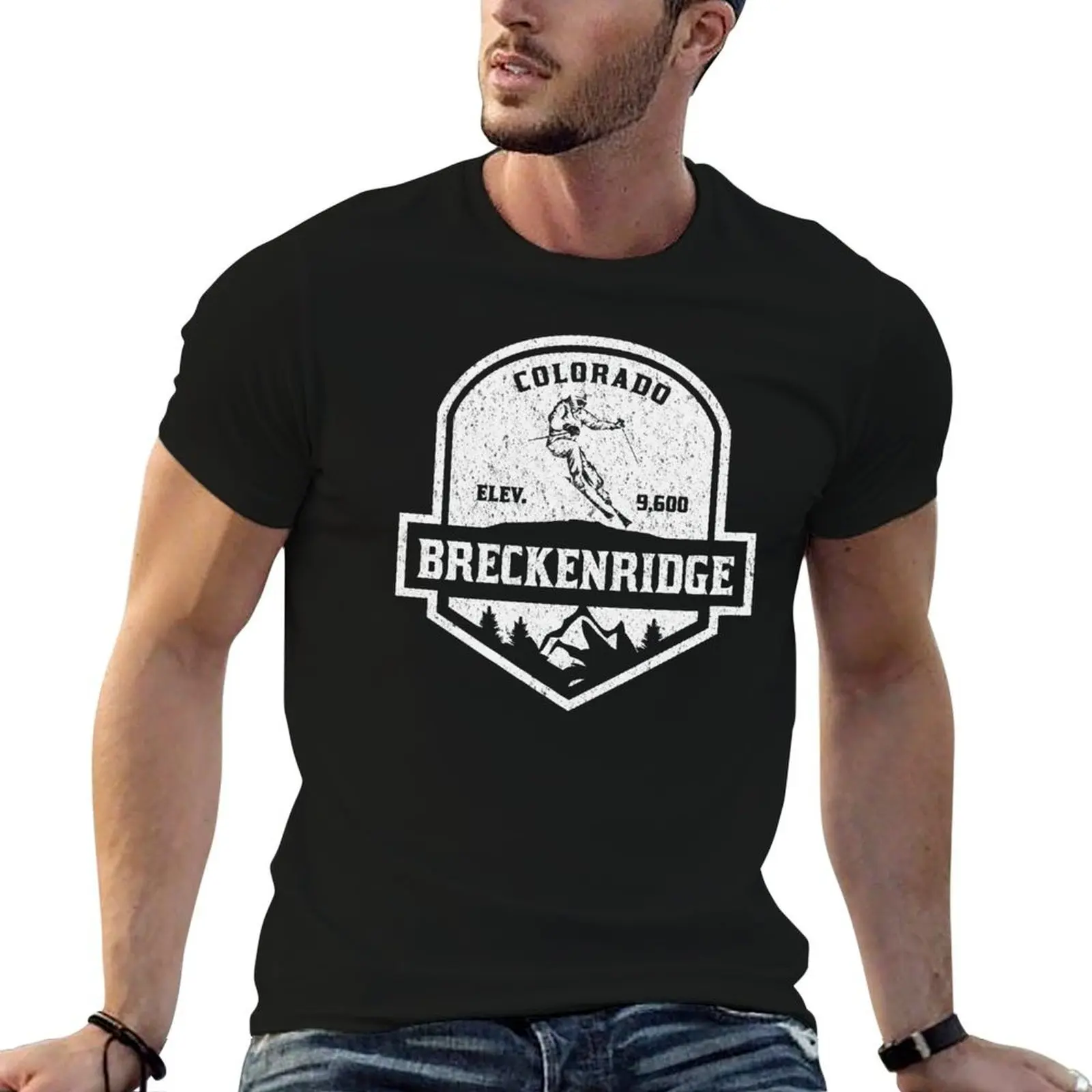 

luxury anime shirts Breckenridge t brand t Colorado man Skiing Snow oversize T-Shirt shirts high quality