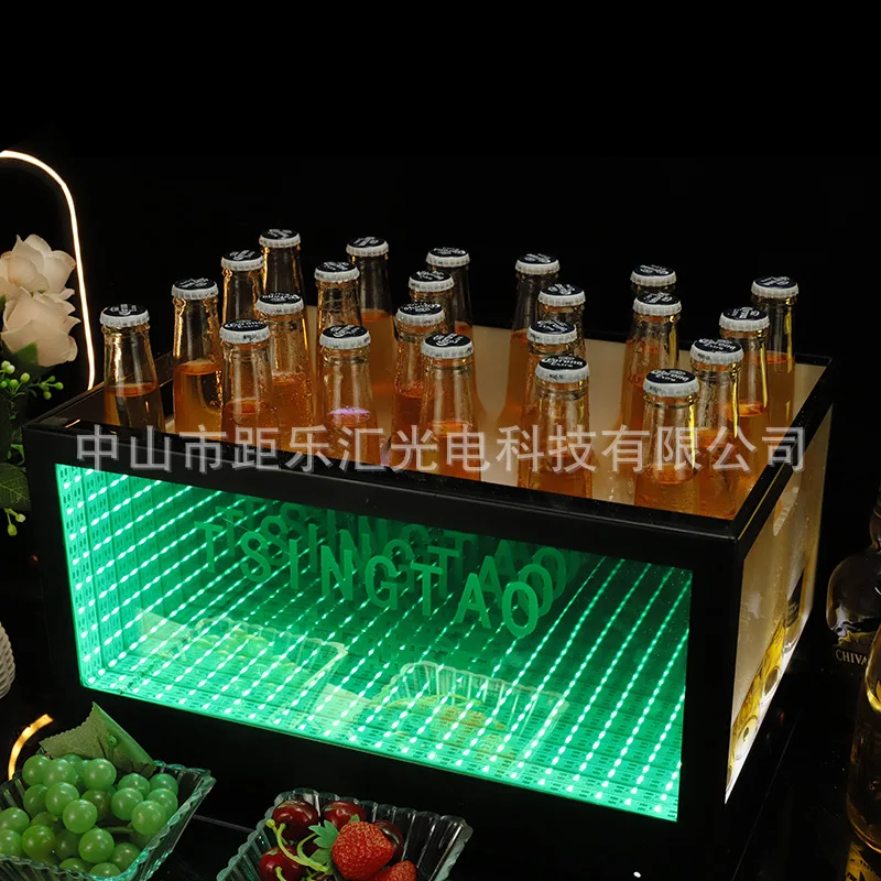 

Luminous Ice Bucket, Bar KTV Large Capacity LED Champagne Bucket Creative Double Sided Abyss Luminous Beer Frame Soda