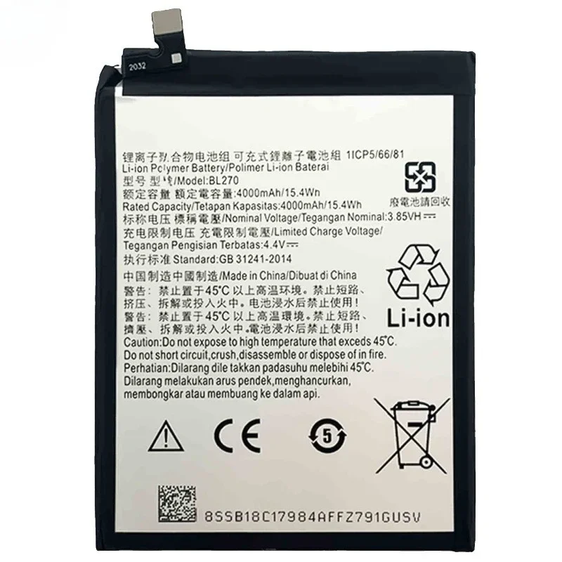 BL270  for Lenovo Vibe K6 Plus/G5 Plus K6 Note/K8 NOTE/(MOTO XT1922/BL270/G6Play/MOTO E5 XT1944) K53/K53A48/K8 Phone Battery - view 5
