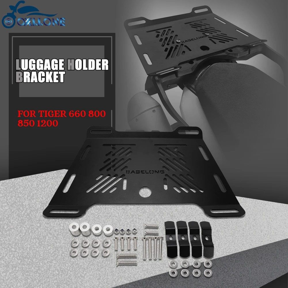 

2024 For TIGER660 TIGER800 TIGER 660 800 850 1200 Rear Rack Carrier Luggage Cargo Cycling Bag Stand Holder Trunk Suppor Bracket