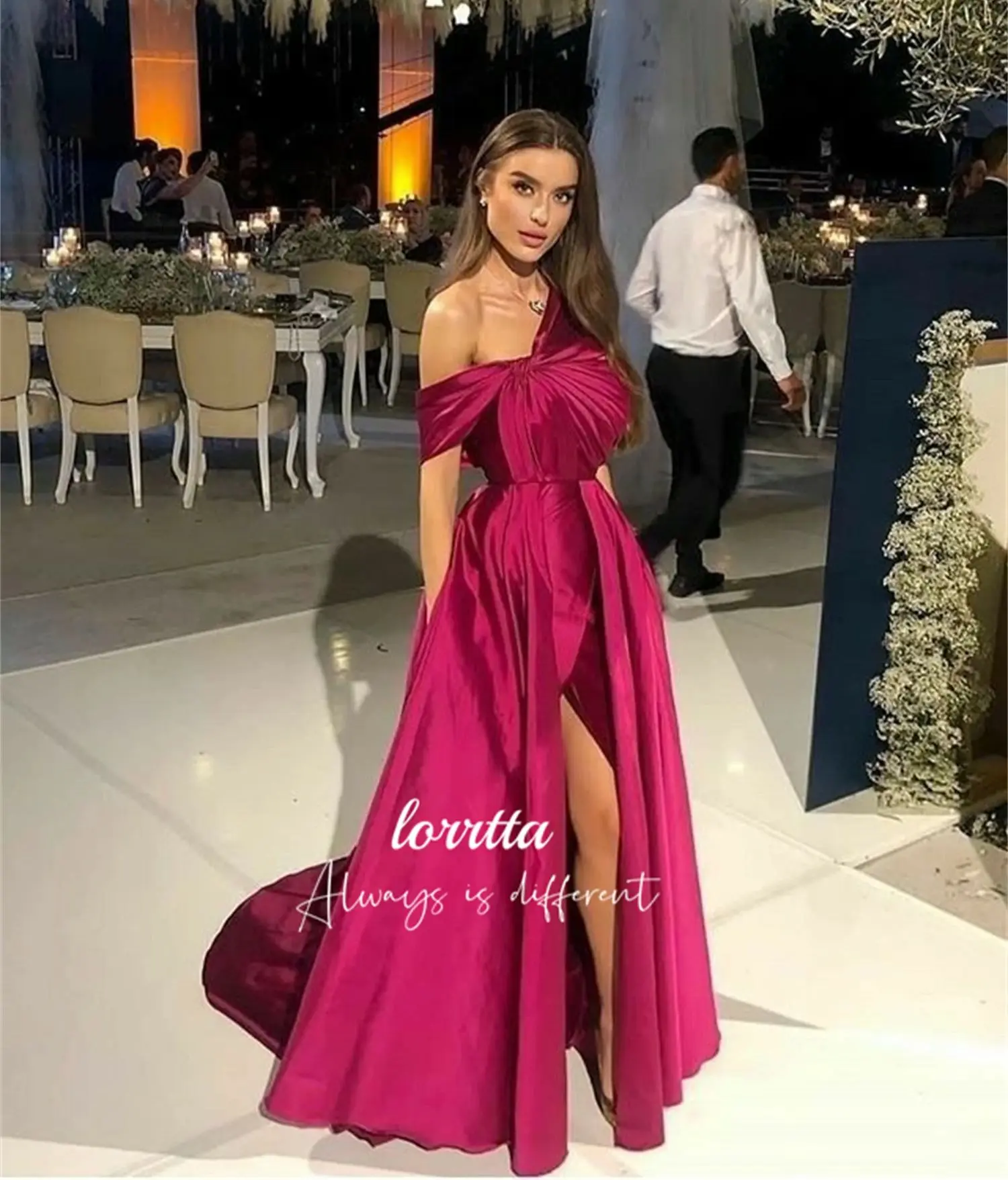 Lorrtta One Shoulder Sleeve Ball Gown Line A Evening Dress Wedding Dresses for Special Occasions Customized Prom Formal Party