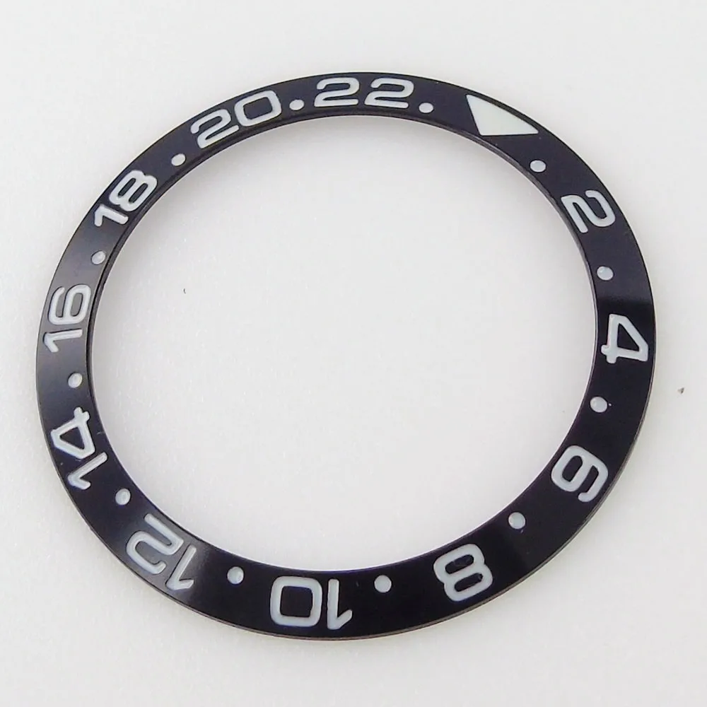 BLIGER New Small 35.4mm x 29mm Slope Lume Bezel Insert Green C3 Luminous fit 38mm Blue Red Black Watch Case Watch Parts