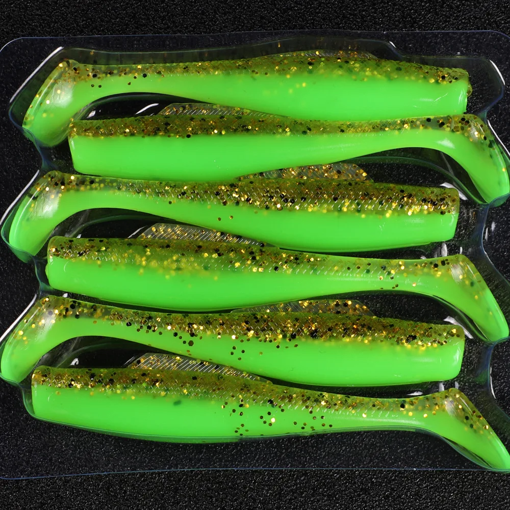 6 قطعة/الوحدة الصيد إغراء الطعم الناعم 85 مللي متر 4.8 جرام عالية الجودة Pesca سيليكون الطعم Wobblers باس Leurre دون تهزهز رئيس هوك