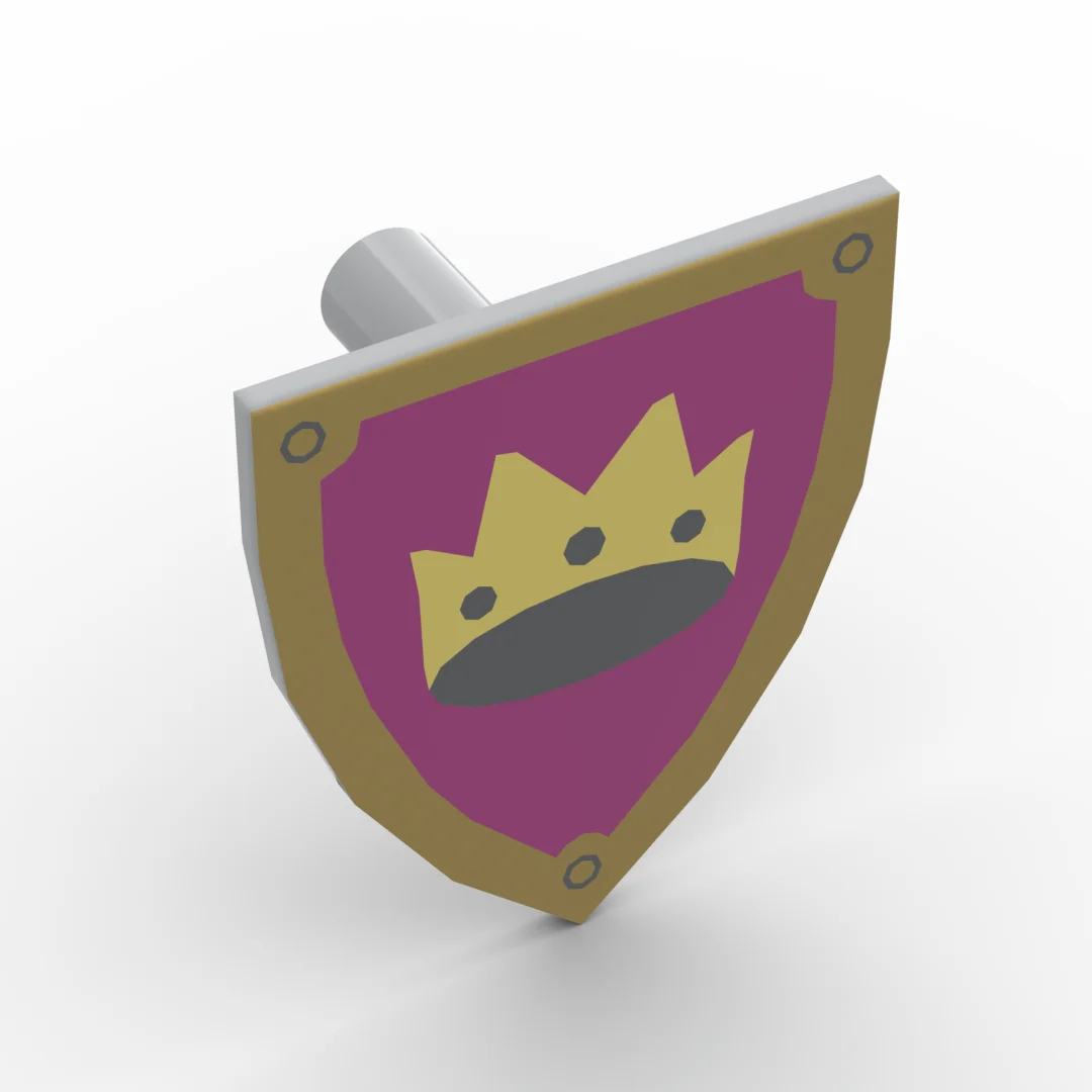 Kleine deeltjes bouwsteen MOC 3846pr0049 beeldje handheld schild afdrukken kroon montage speelgoed reserveonderdelen