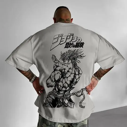 2026 New Hot Summer JoJo Shizuka Joestar Cotton T-Shirt Licensed Y2K Relaxed Fit High Street Fashion for Conventions Hangouts