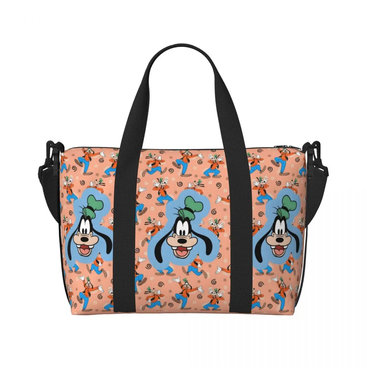 

Custom Goofy Groceries Tote Shopping Bags Women Large Capacity Cartoons Gym Beach Travel Bags