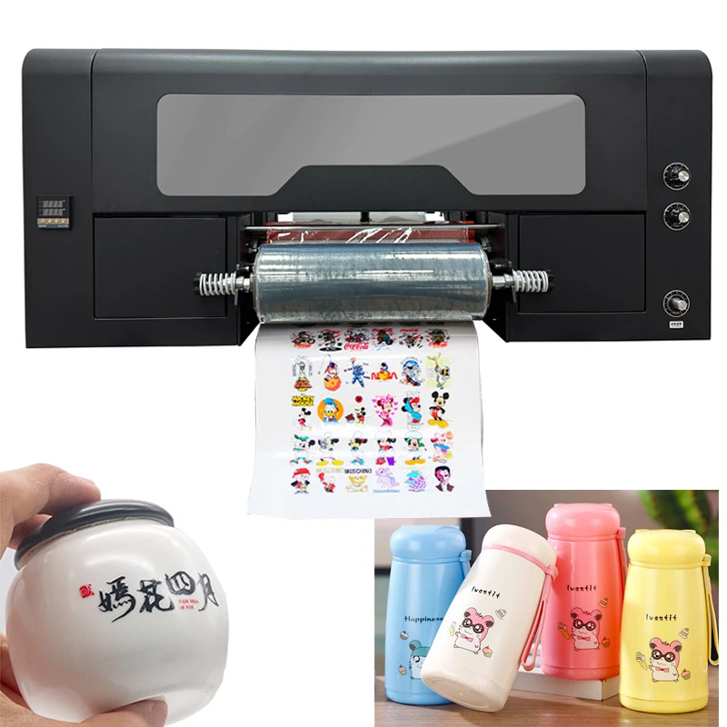 Uv Dtf Printer With Laminator Sticker Printing Machine Two Xp600 Head Transfer Film Pen Wood Decal Uv Dtf Printer A3