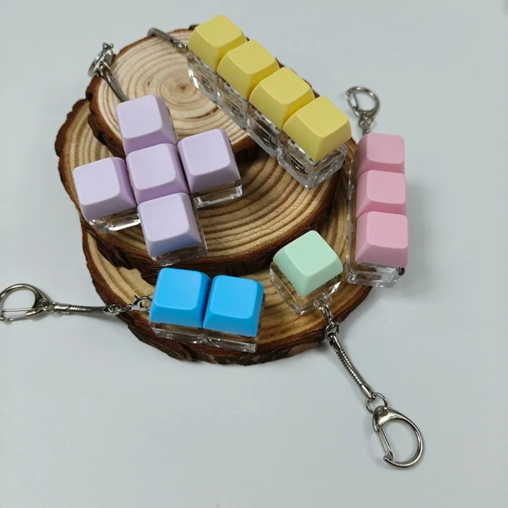 릴렉싱 1/2/3/4/5 키 손가락 키보드 키캡 키 버튼 피젯 키체인 스트레스 해소 장치 클리커 장난감 성인용