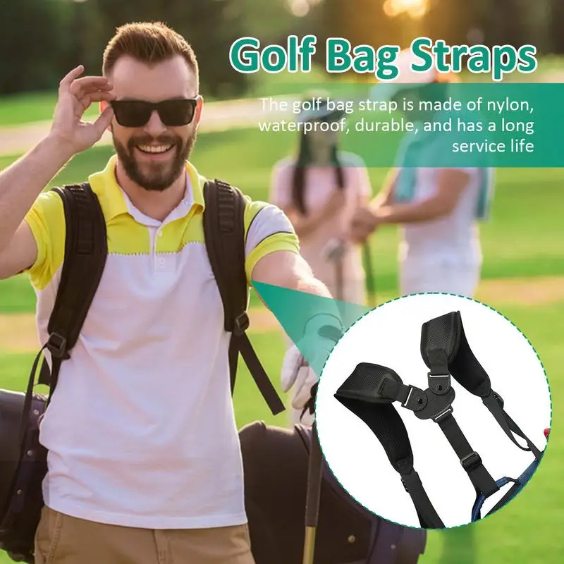 1pc Portable Golf Double Shoulder Strap Golf Bag Strap Replacement Comfort Shoulder Adjustable Strap Golf Bag Accessories Sports