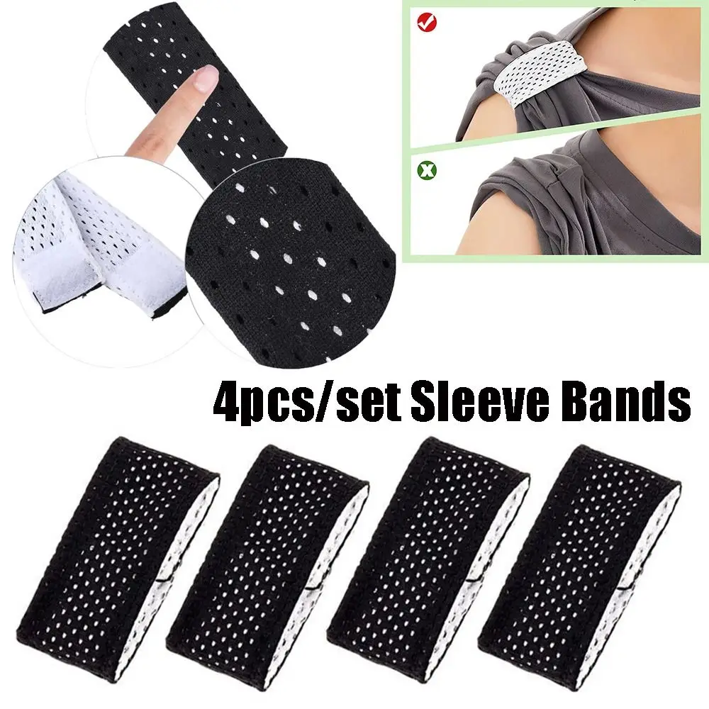 4pcs/set Sports Shirts Sleeve Bands Jersey Ties Sleeve Holders Solid Color Fasteners Sleeve Clips for Soccer Softball Baseball