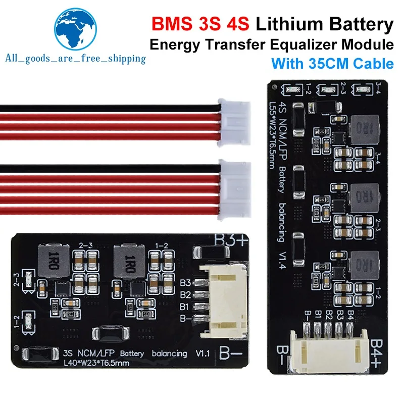 

TZT BMS 3S 4S Active Balancer Board 1.2A Lifepo4 Lipo Li-ion Lithium Battery Energy Transfer Equalizer Module Inductive Version