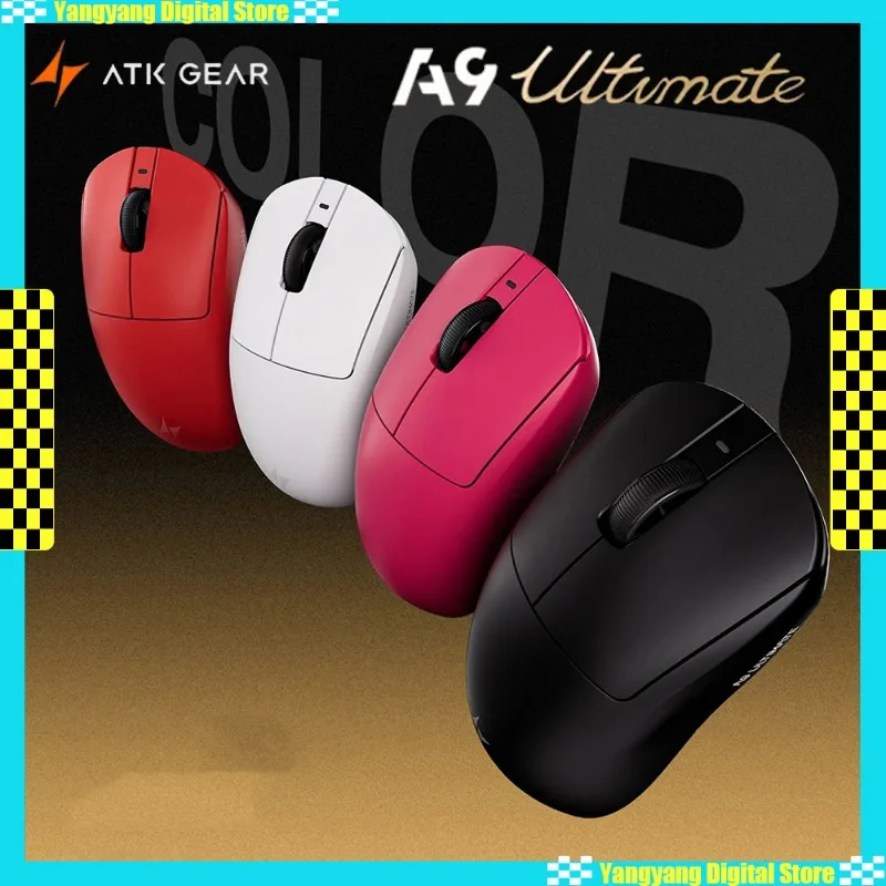 ATK A9 Ultimative kabellose Maus Paw3950/Paw3395 8 kHz Nano-Eisbeschichtung Gaming-Mäuse mit geringer Latenz Leichtes PC-Zubehör Geschenke