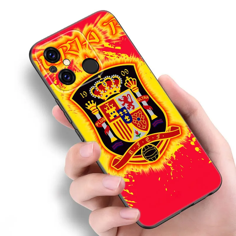 Spaans Vlaggetje Zwart Telefoonhoesje Voor Xiaomi Redmi 11 Prime 11a 12c 13c A1 A2 Plus 12 4G 10 5G 8a 9a 10a 9c 10c 9i 12r Noot 9T