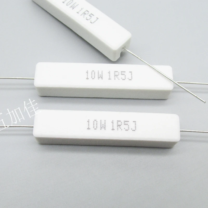 50PCS/new SQP 10W 1.5R 10W1R5J Power Supply Aging Load Ceramic Cement Wire Wound Resistance