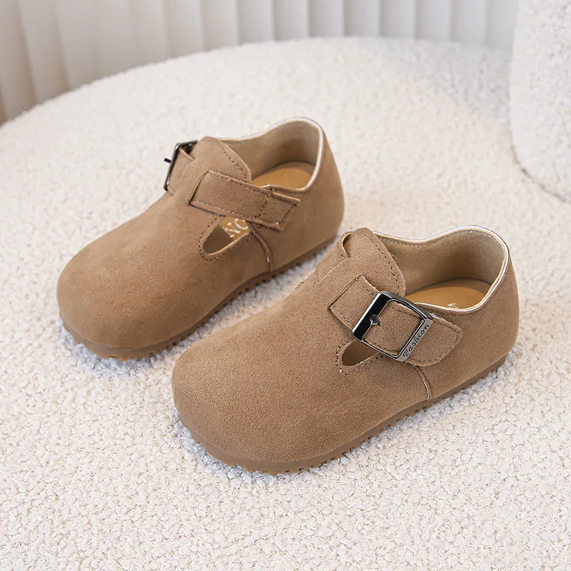 Zapatos Doudou Retro de estilo británico para niños y niñas, calzado de suela suave con Velcro, Moda de Primavera y otoño, 2024