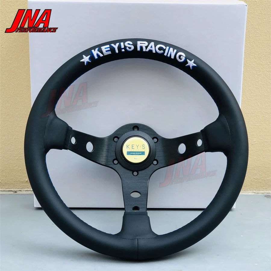 KEYS Racing VERTEX Steering Wheel 13inch Sports Style Leather Steer Wheel PC-ST20