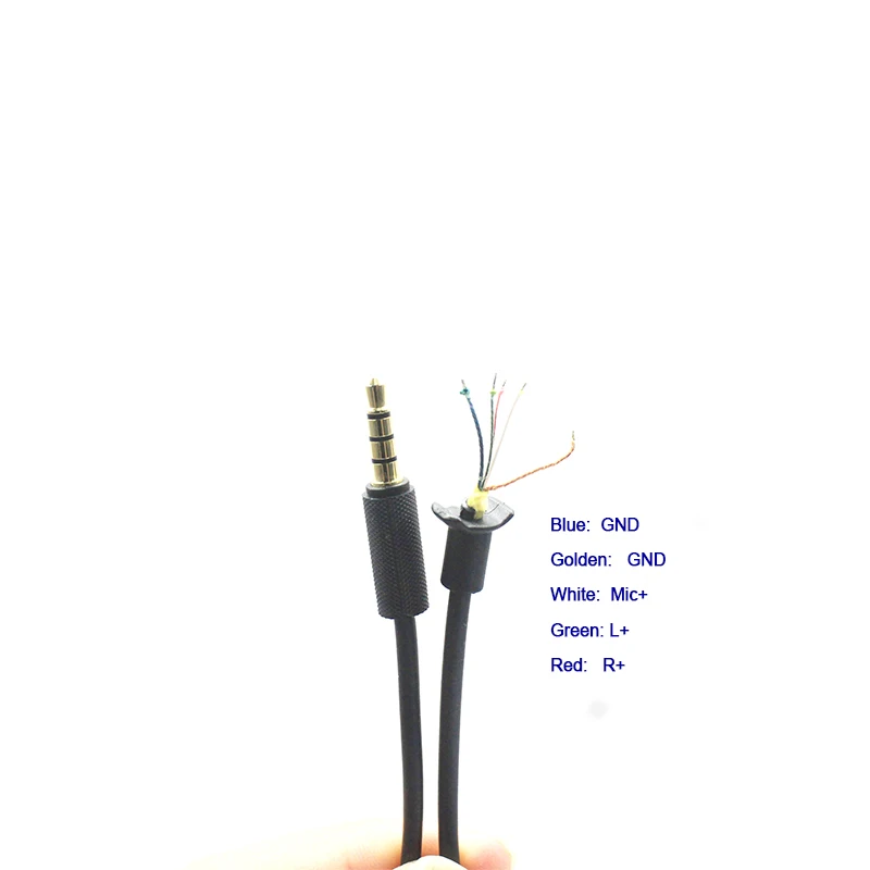 Substituição do cabo de áudio para Logitech, Wired Gaming Headset Repair, macho Plug Jack, 3.5mm, G431, G432, G331