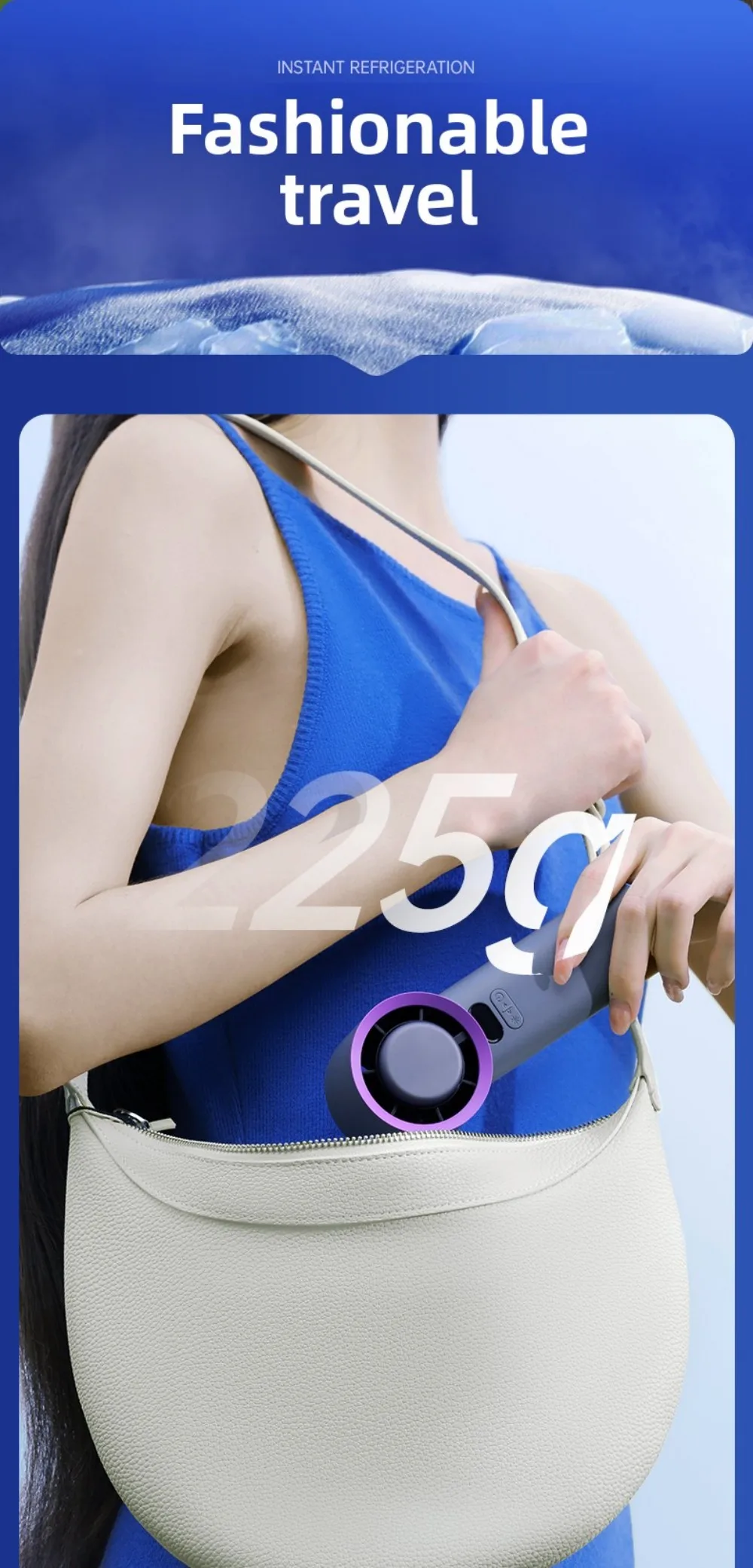 Handgehaltener Luftkühlungs-Mini-Turbo-Jet-Ventilator 4000mAh 100 einstellbare Geschwindigkeiten Tragbarer Eiskompressions-Ventilator für schnelle Kühlung im Freien – Detail 13