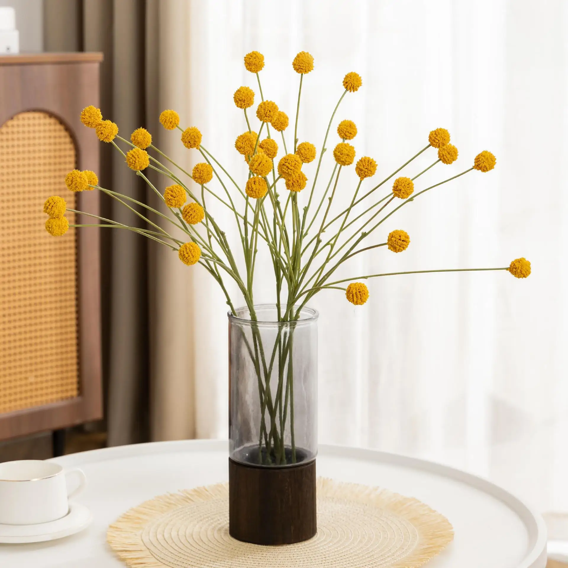 Artificial Gold Ball 4 Head Golden Fruit Living Room Soft Decor Fresh Style Floral Material Cross Border Wholesale
