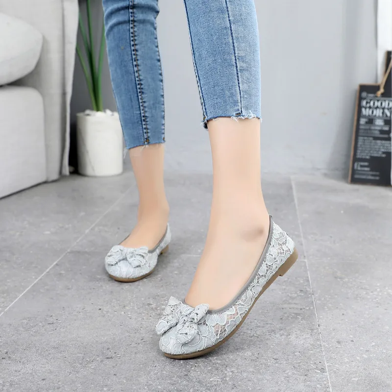 summer cloth shoes for women's shoes white gauze flat hollow out mother leisure shoes single doug shoes female light mouth