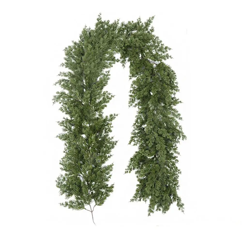 

Green Artificial Pine Wreath DIY Accessories Fireplace Decoration Cypress Pine Garlands Staircase Ornament Party Supplies