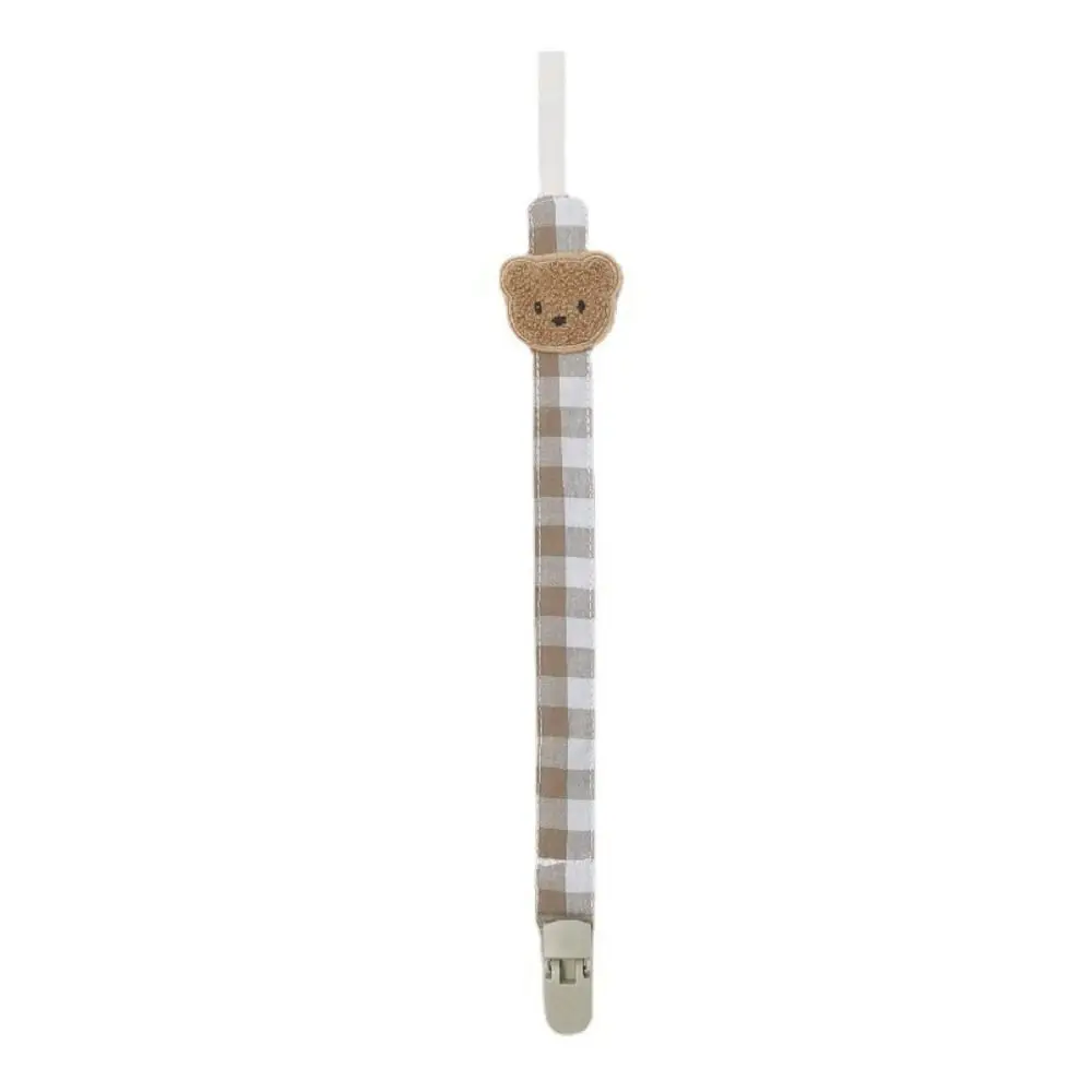 

Anti-lost Embroidery Baby Cloth Pacifier Chain Bear Adjustable Soother Holder Lattice Dummy Clips Nipple Holder Clips Children