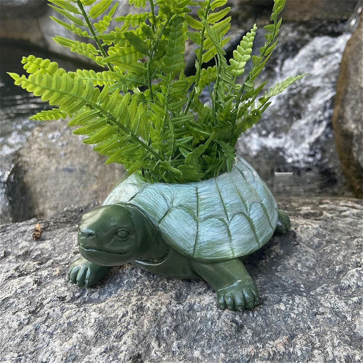 

Turtle Resin Flower Pot Statue, Creative Animal Planter for Outdoor Garden Yard, Durable Tortoise Shaped Decor
