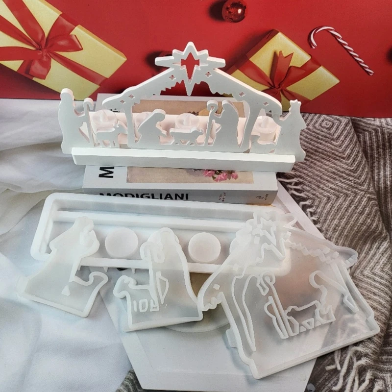 3x/Set Religious Molds Jesuses Baptism Silicones Mould Resins Castings Mould Baking Molds for Table Decorations Dropship