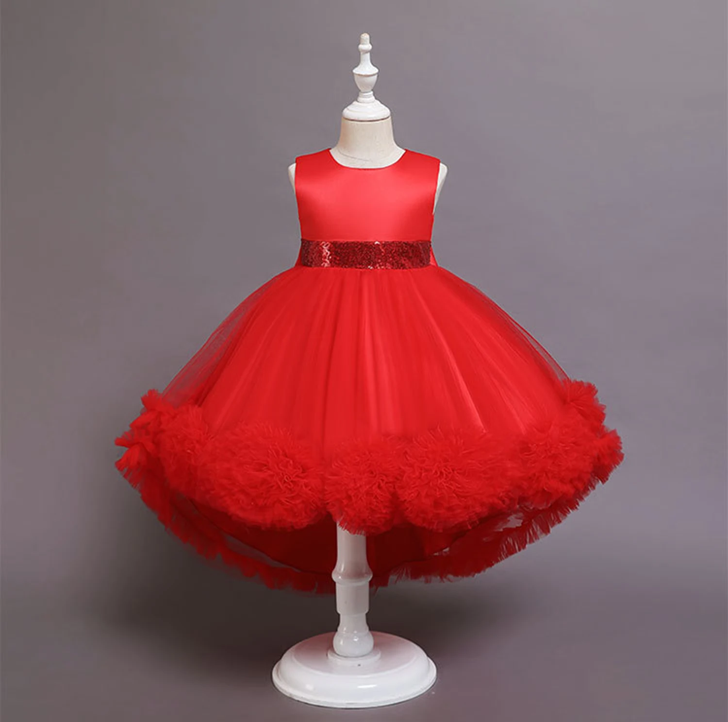 Impresionante vestido de lentejuelas con volantes para niñas pequeñas, fiesta de cumpleaños, ceremonia de graduación, vestido Formal de Pascua