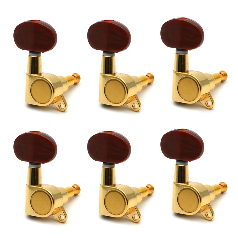 

6 Pcs Locked String Tuning Pegs Key Tuners Machine Heads for Acoustic Electric Guitar Lock Guitar