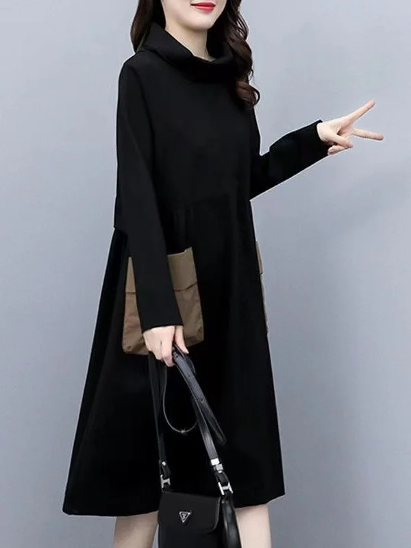 

Утепленная ретро-юбка миди с высокой талией, А-силуэт, из полиэстера, для осени и зимы