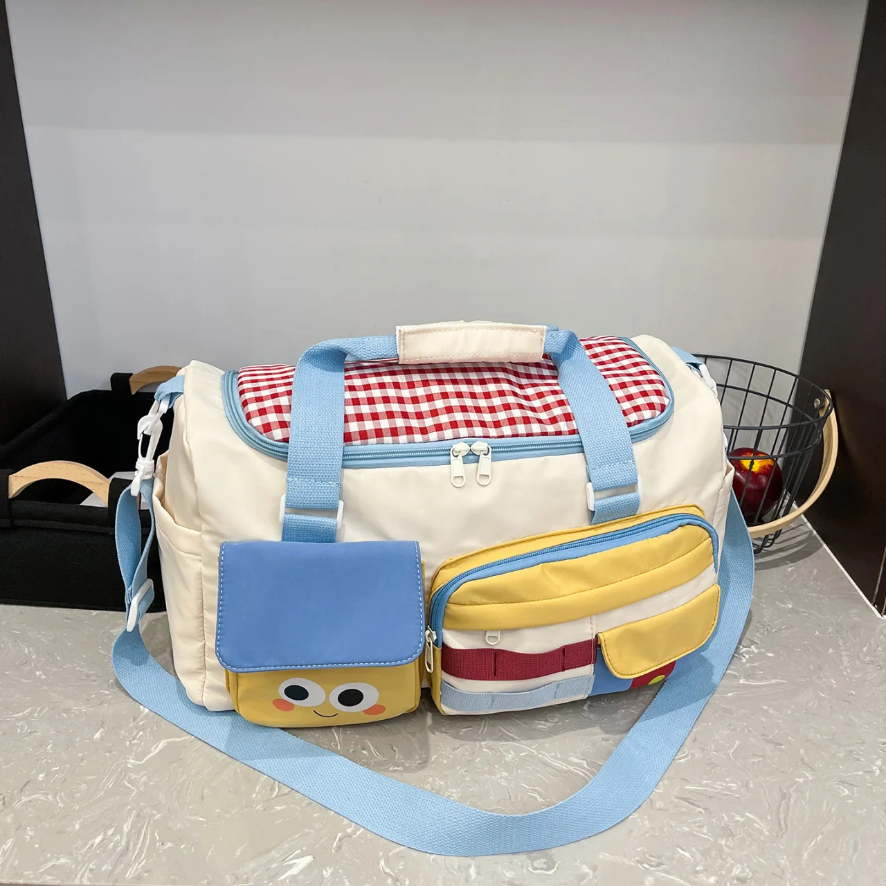 

Nylon lightweight travel bag, handbag, large capacity, multi-pocket, boarding fitness, waterproof single-shoulder bag