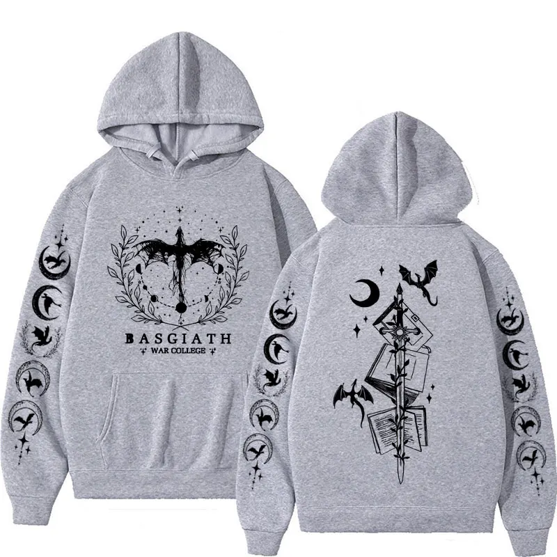 Basgiath War College Double Sided Hoodie Fourth Wings Men Women Fashion Gothic Y2k Sweatshirt Casual Pullover Hoodies Streetwear