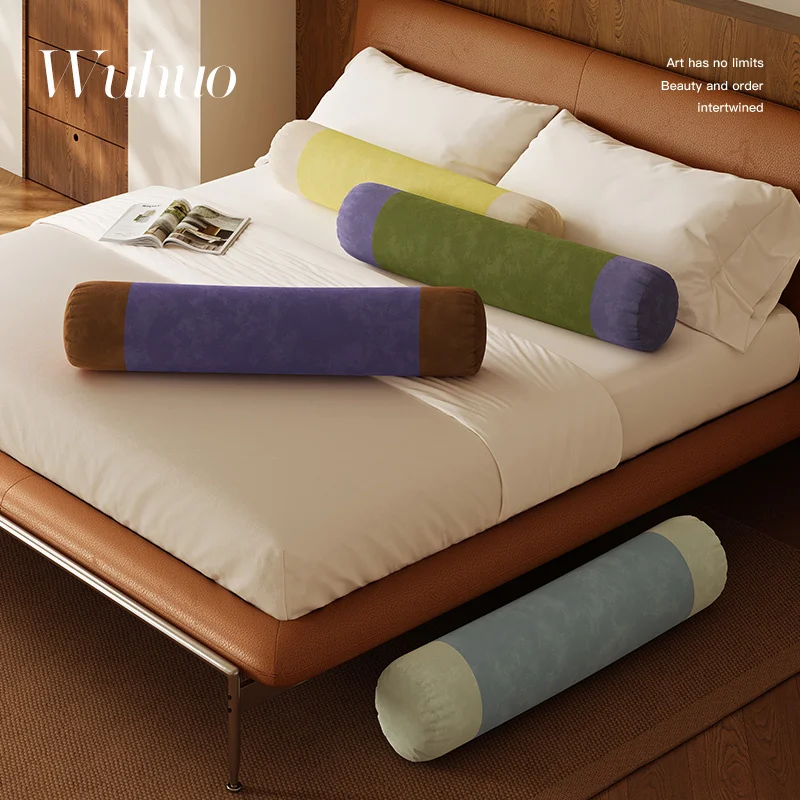 

Body Pillow for Adults Bolster Pillow with Removable Velvet Cover Long Round Cervical Roll Pillow 100cm 120cm Extra Long Vintage